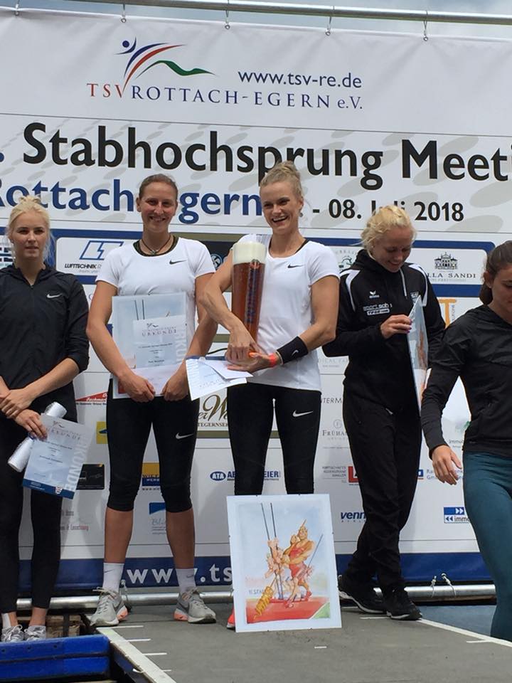 Holly clears 4.72m in Germany – New PB’s and a Win for Solomon at Inter-Counties T & F Championships