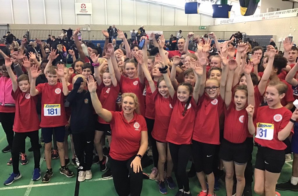 Blackburn Harriers youngsters representing Lancashire at Regional Sportshall Championships