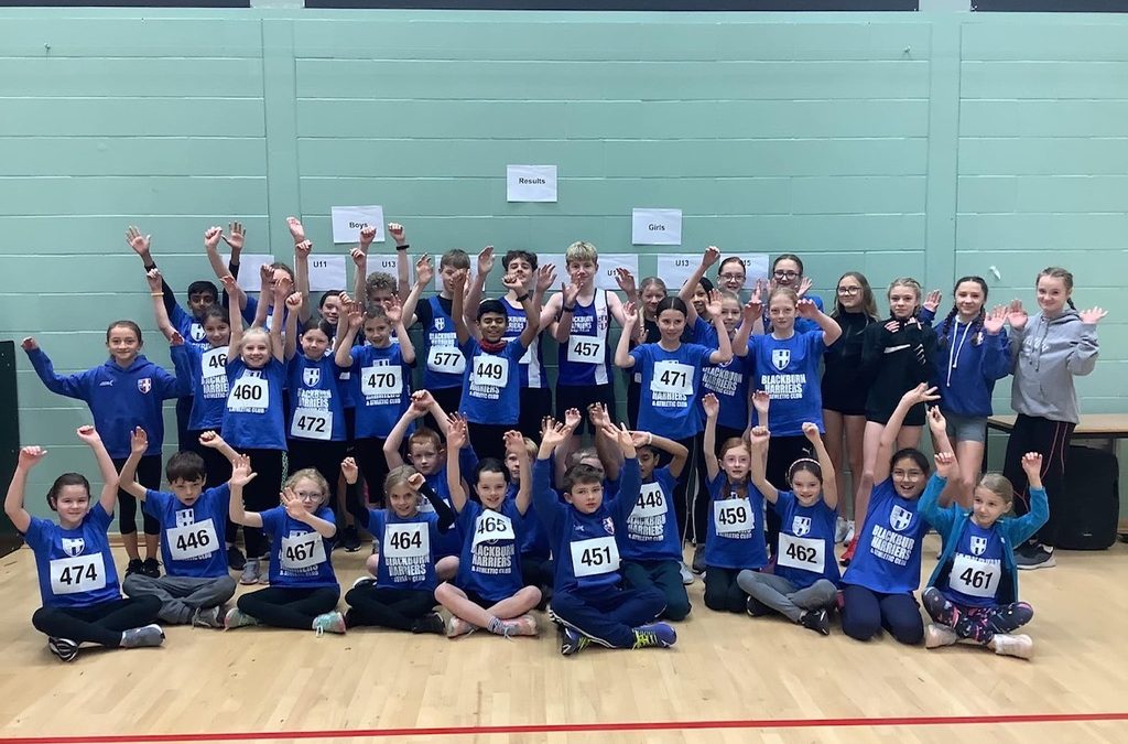 A Match Win for the Harriers at first Lancashire Sportshall League Fixture – Top 20 for John at Tour of Pendle & John Orrell at Arnside Knott – Hollie 2nd female at Preston 5