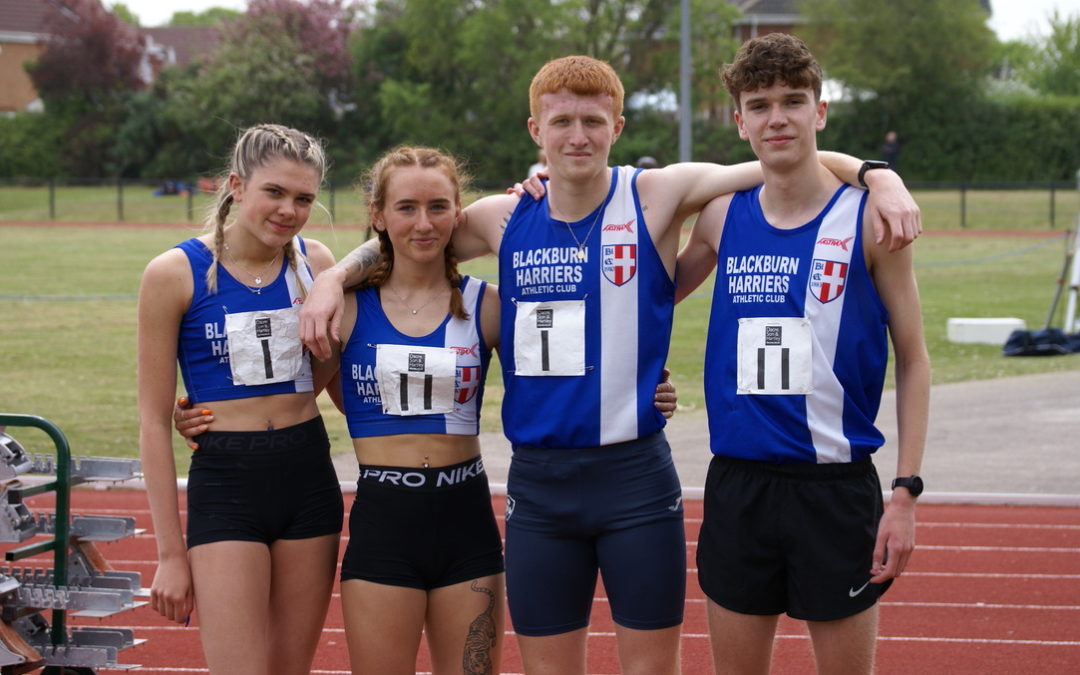 Harriers Win first Match of the Premier West Division – Fast times by Harriers at Mid Cheshire 5k – 3 Peaks with John & Helen 3rd Woman at Coniston Fell Races – Josh and Nick in Top 5 at Hambledon Hill Race – Dexta Wins RunThrough 5k