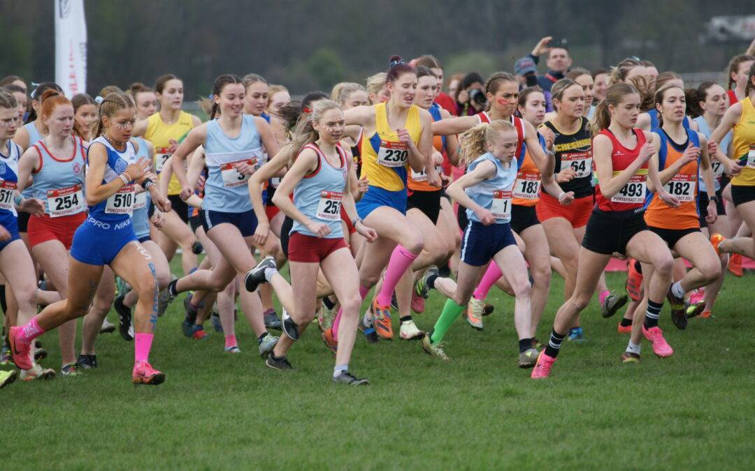 Isabel in top 5 & Dexta in top 15 at English Schools – Podium 5k with the Harriers – 800m PB for David – 5k debut for Abigail – Eleesha Wins Wigan 5k – Josh & Marc at Flower Scarr – Theo at Helm Hill – Helen 3rd & Team win at Northern Hill Championships – Lancashire U15 Boys & Girls win through to National Finals