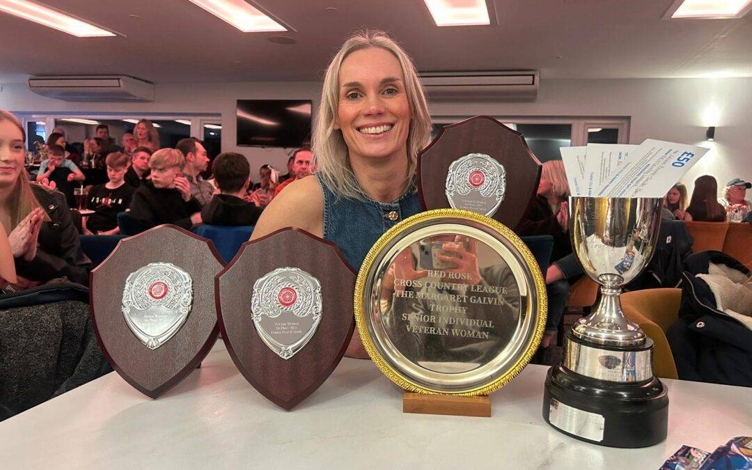 Louisa recognised at Red Rose Cross Country League Awards Evening – 5k PB for Joe at Battersea Podium – Mid Lancs XC League – Holly 1st Junior Female at Roberttown 10k
